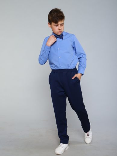 Детская рубашка "Школьник" / Светло-синий