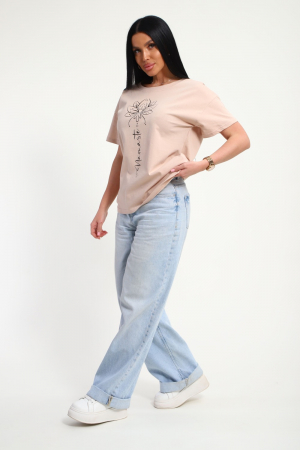 Женская футболка 85659 / бежевый