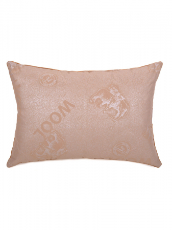 Подушка овечья шерсть тик  двухкамерная на молнии ПО024