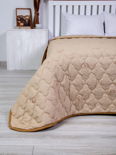 Одеяло-покрывало поплин овечья шерсть 300 гр/м2