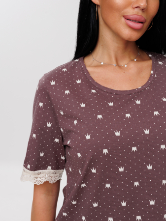 Женская пижама П-69(К) / Шоколадный (короны)