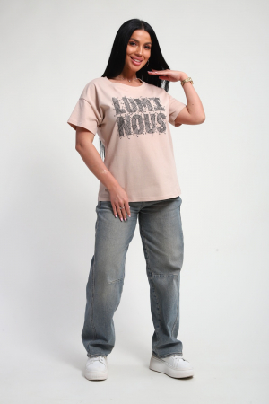 Женская футболка 85661 / бежевый