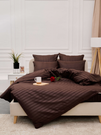 Постельное белье микрофибра-страйп / Шоколад