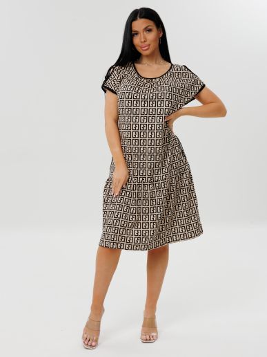 Женское платье Пл-82(К) / Коричневый (узоры)