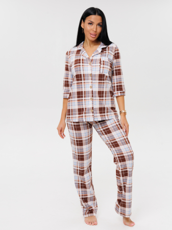 Женский костюм К-132(К) / Коричневый (клетка)