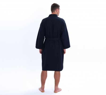 Халат вафельный Relax / темно-синий