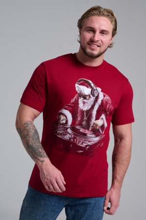 Мужская футболка 8581 / бордо+диско дедМ