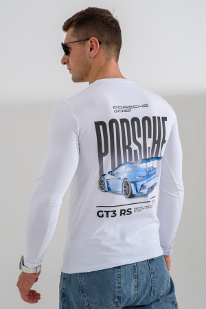 Лонгслив мужской 8562 / белый+порше