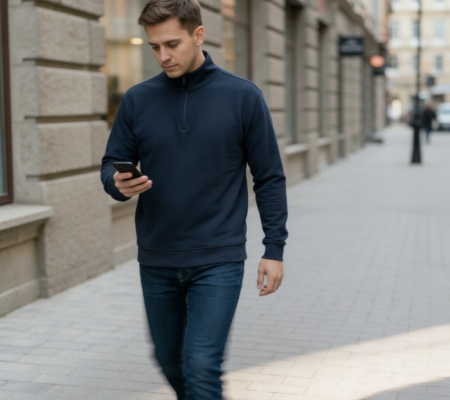 Мужской джемпер 52723 / темно-синий