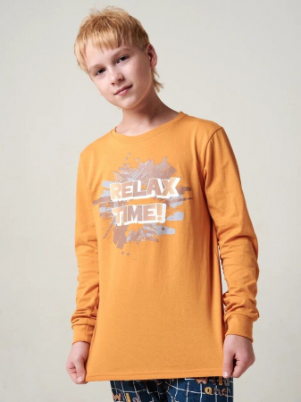 Детская пижама "Дрема" длинный рукав / Оранжевый