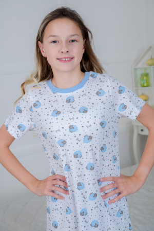 Ночная сорочка детская Ласка / овечки голубой