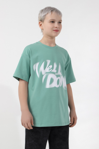 Детская футболка для мальчика Леон-3 / зеленый