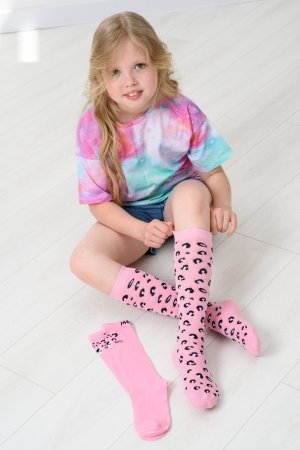 Детские гольфы Пантера (набор 2 пары) / розовый