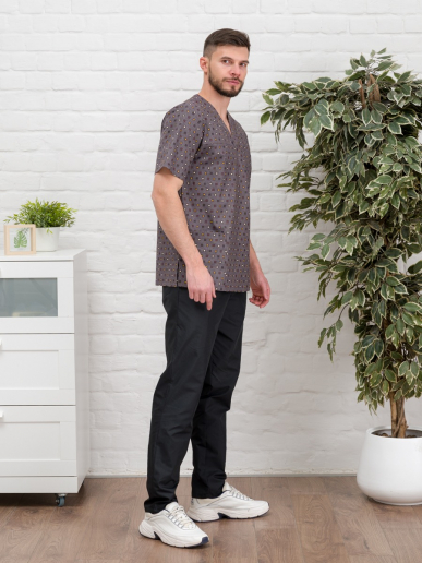 Рубашка медицинская мужская М-286-10589 Поплин