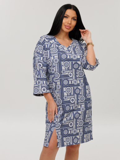 Женская туника Т-222(К) / Синий (узоры)