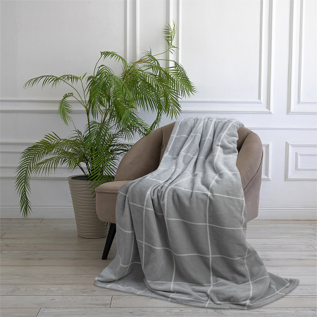 Покрывало Happy Family велсофт Клетка