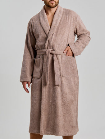Халат мужской Комфорт-4 / серо-бежевый