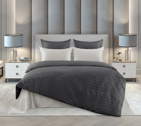 Постельное белье страйп-сатин ТМ Королевское искушение / Полночь