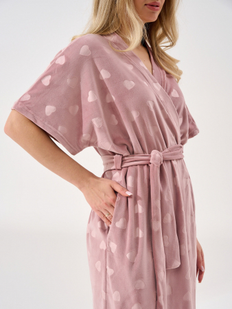 Женский халат "Велюровое сердце" 2186-В / Сухая роза (сердечки)