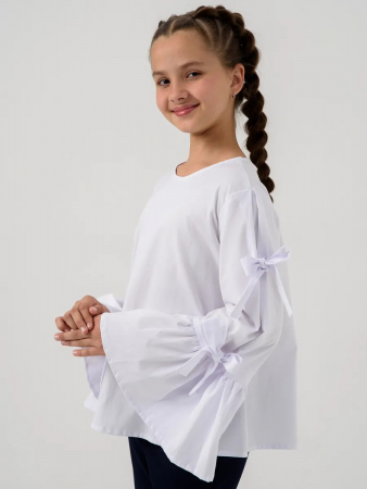Детский джемпер "Лора" длинный рукав / Белый