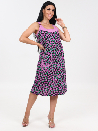 Женский сарафан МАТРЕШКА-2 СК-2206 / Малина на черном