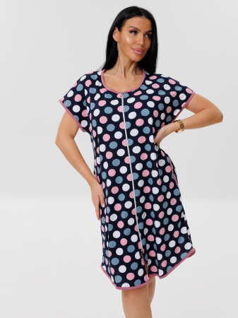 Женский халат Х-154(К) / Розовый (горох)