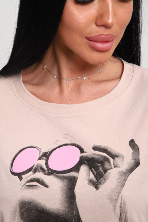 Женская футболка 85660 / бежевый