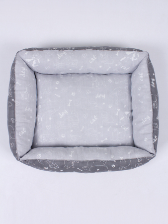 Лежанка для животных мелких пород арт. LDZ / Светло-серый + графит
