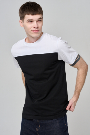 Мужская футболка 14482 / белый+черный