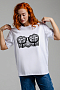 Женская футболка 8591 / белый+корсет1