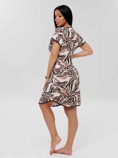 Женский халат Х-144(М) / Бежевый (узоры)