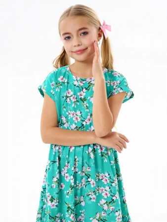 Детское платье "Ласточка" / Цветущий сад на ментоле