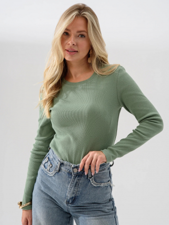 Женский лонгслив "Кашкорсе" 2382-Каш / Зеленый