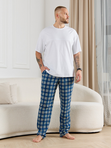 Брюки мужские Тор-1 / клетка синяя