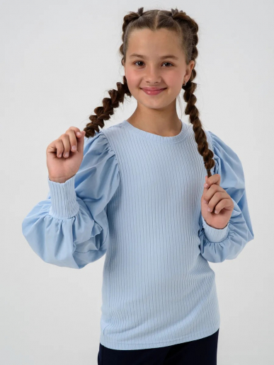 Детский джемпер "Доминика" длинный рукав / Голубой