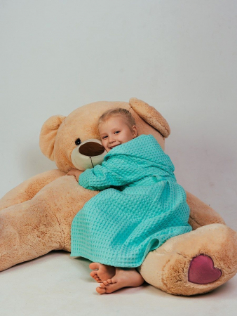 Детский вафельный халат "Комфорт" / мятный