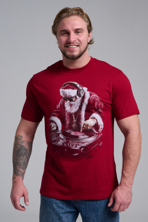 Мужская футболка 8581 / бордо+диско дедМ