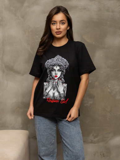 Женская футболка мод.2157/1 / Черный