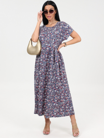 Женское платье М-982 / Цветок серый