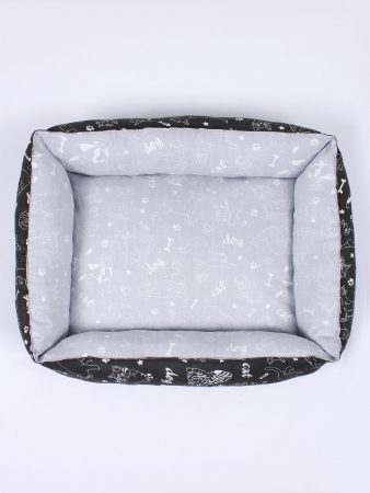 Лежанка для животных мелких пород арт. LDZ / Светло-серый + черный