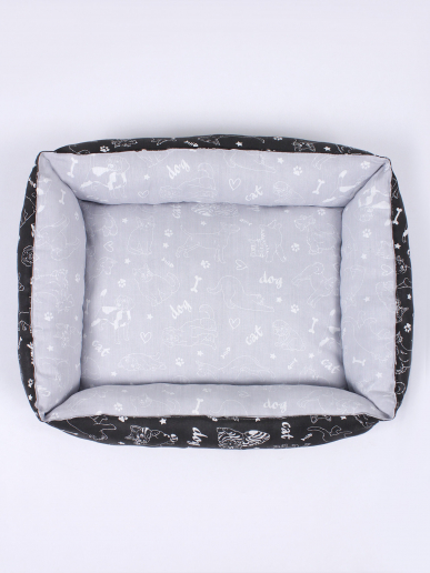 Лежанка для животных мелких пород арт. LDZ / Светло-серый + черный