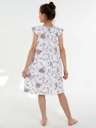 Детская сорочка "Луна" / Цветочки на белом