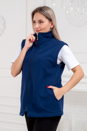 Жилет женский из футера / Темно-синий