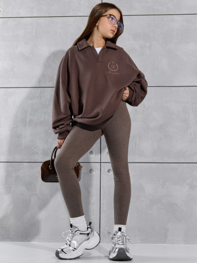 Брюки для девочки Силаник-1 / шоколадный