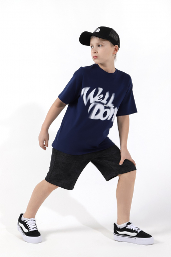 Детская футболка для мальчика Леон-3 / темно-синий