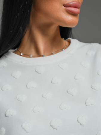 Женская футболка Ирбис / Махра, белый сердечки