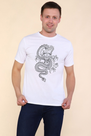 Мужская футболка Тату Дракона-1 2219 / Белый