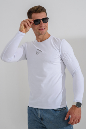 Лонгслив мужской 8562 / белый+порше