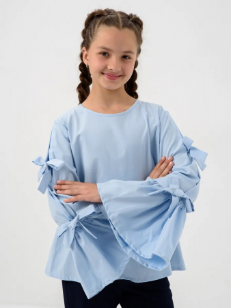 Детский джемпер "Лора" длинный рукав / Голубой