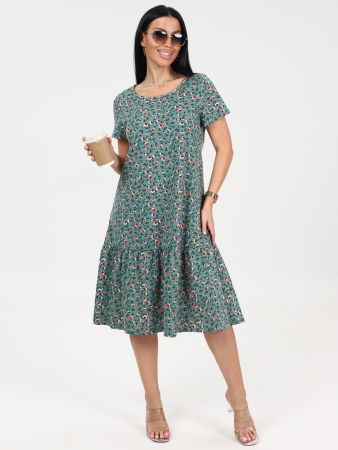 Женское платье М-996 / Цветок зеленый